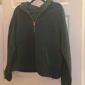 Sherpa/ fleece quarter zip hoodie